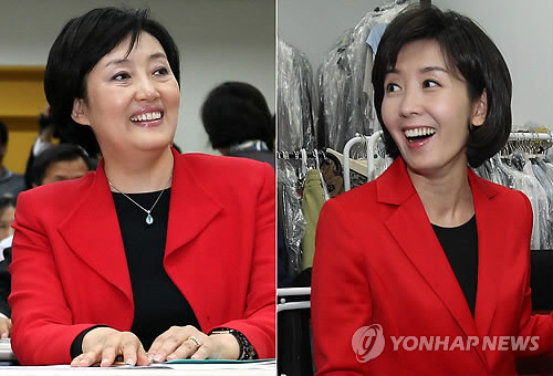 더불어민주당 박영선 의원(왼쪽)과 자유한국당 나경원 의원(오른쪽)